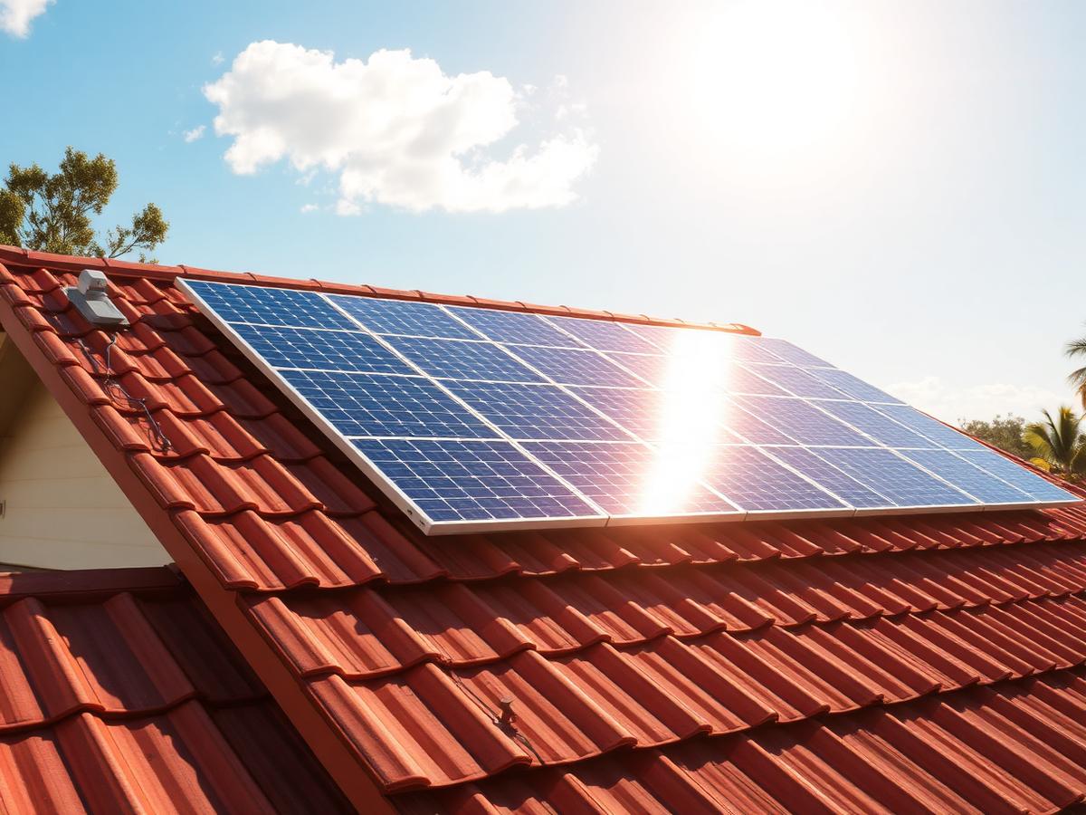 Rooftop solar panels powering an Australian home